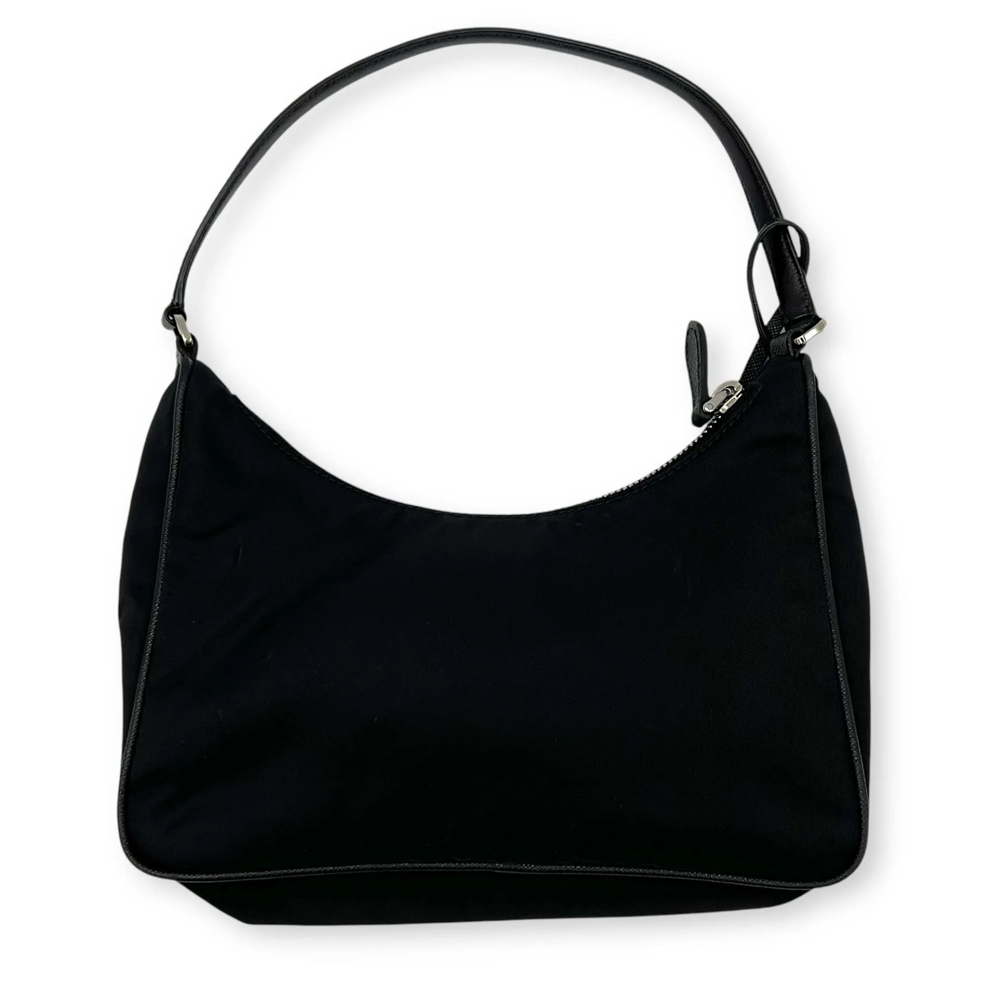 Re-Edition 2000 Shoulder Bag Black in Re-Nylon, Silver hardware
