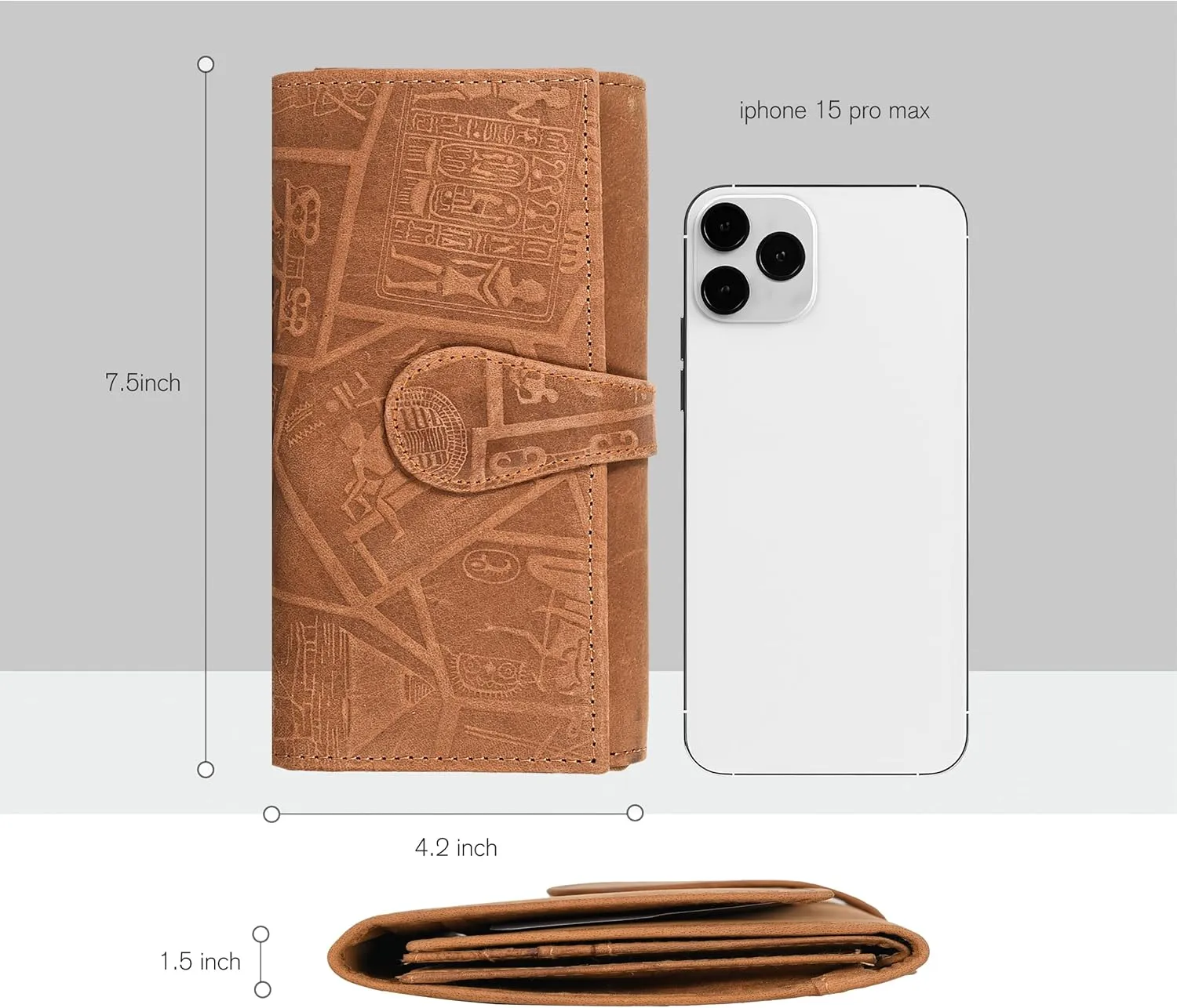 Real Leather Women Wallet Leather with RFID Blocking -Trifold Card Holder Designer Ladies Clutch with ID Window Wallets