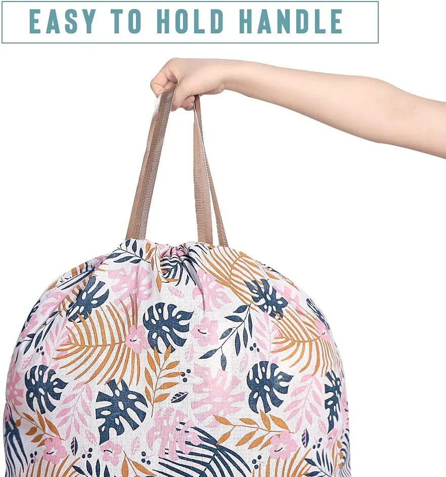 Sanlykate Extra Large Laundry Bag with Drawstring Closure and Handle, 28 x 40 Inch Heavy Duty Travel Dirty Clothes Bag for Laundromat and Household, Monstera