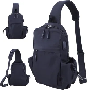 Sling Bag Crossbody Bag Sling Backpack for Men Women, Shoulder Bag Chest Crossbody Bag for Men, Lightweight Waterproof Sling Bag for Men Women USB Charging Port Travel Hiking