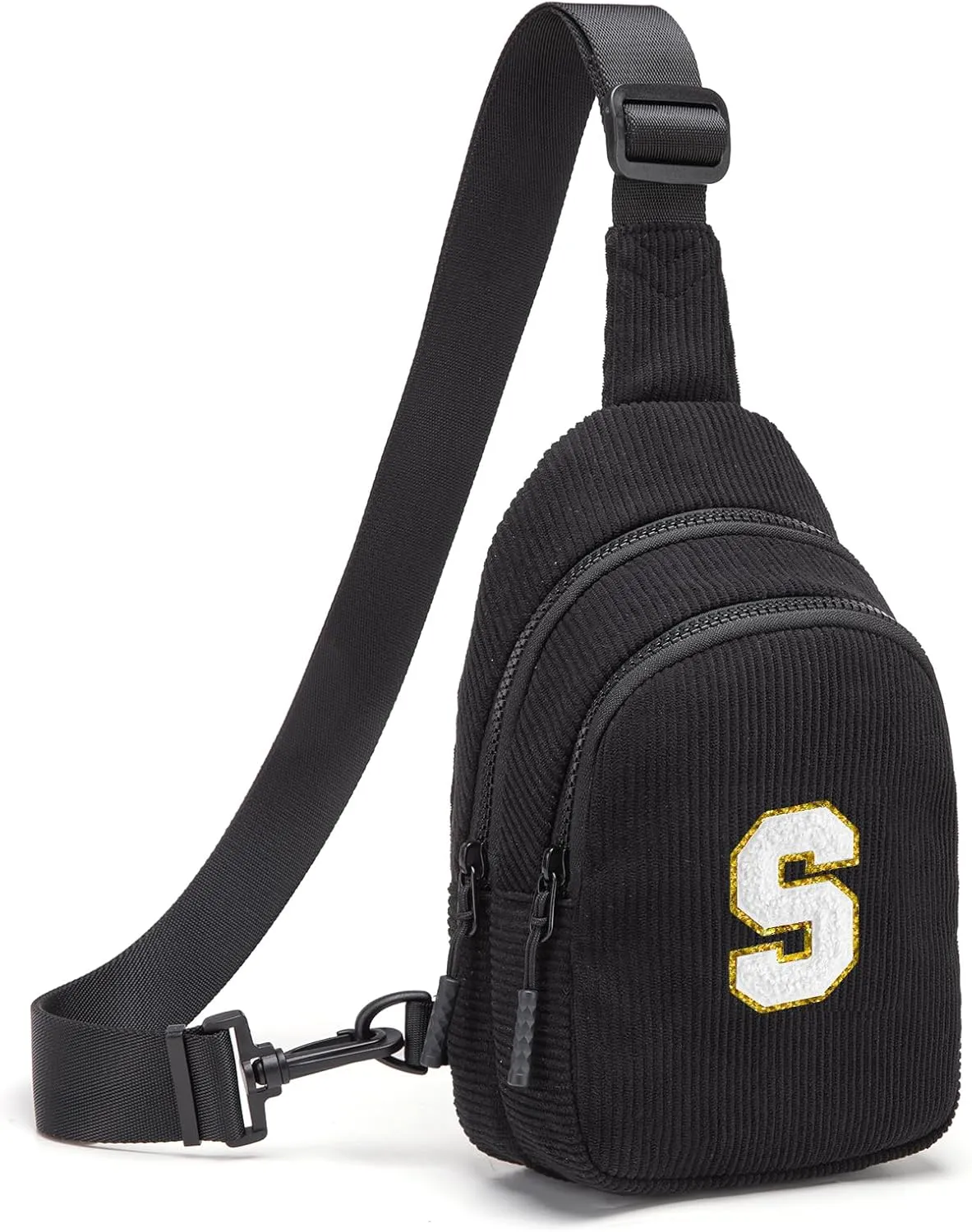 Small Corduroy Sling Bag Initial Crossbody Bag Fanny Pack for Girls Personalized Birthday Gifts for Teen Girls Gifts