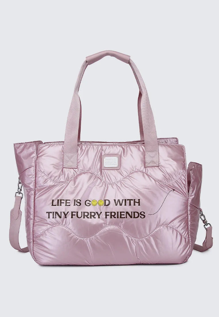 Smiley Weekend Tiny Furry Friends Pet Carrier Totebag (Thistle)