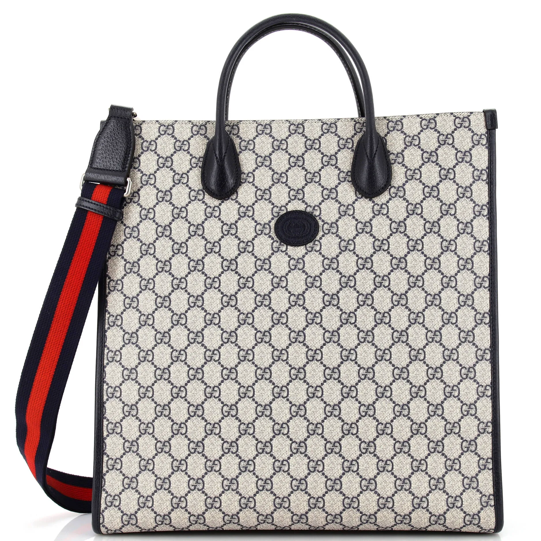 Structured Top Handle Open Tote GG Coated Canvas Medium