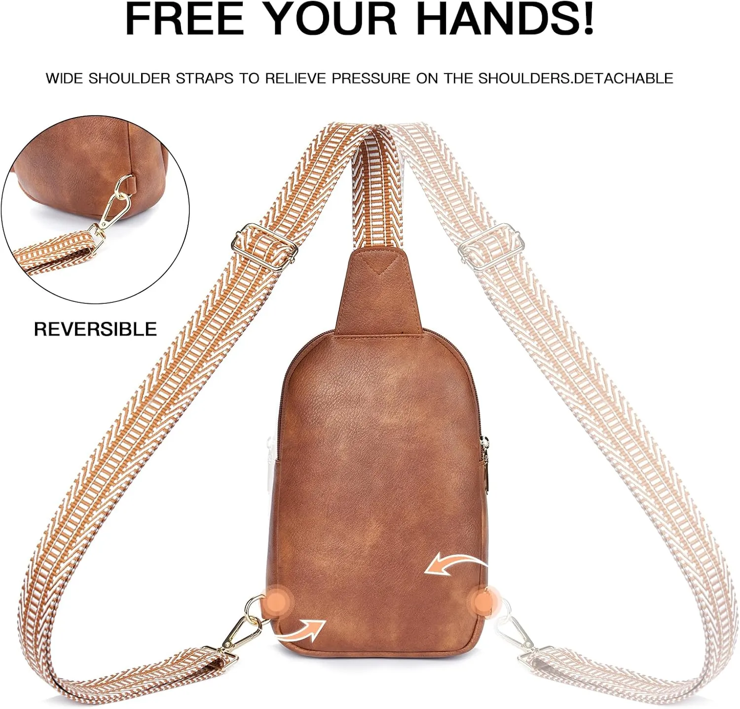 Telena Large Sling Bag Crossbody Bags for Women Fanny Packs Cross Body with Adjustable Strap
