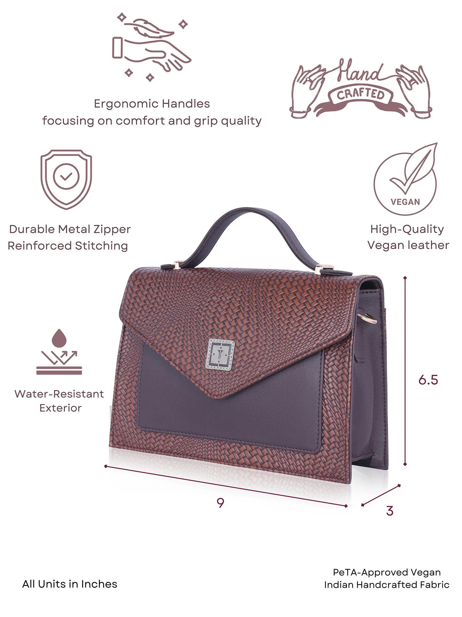 TEXAS Cobalt Women’s Vegan Leather Bowler Sling Bag | Stylish Crossbody Sling Bag for Office, College & Casual Outings