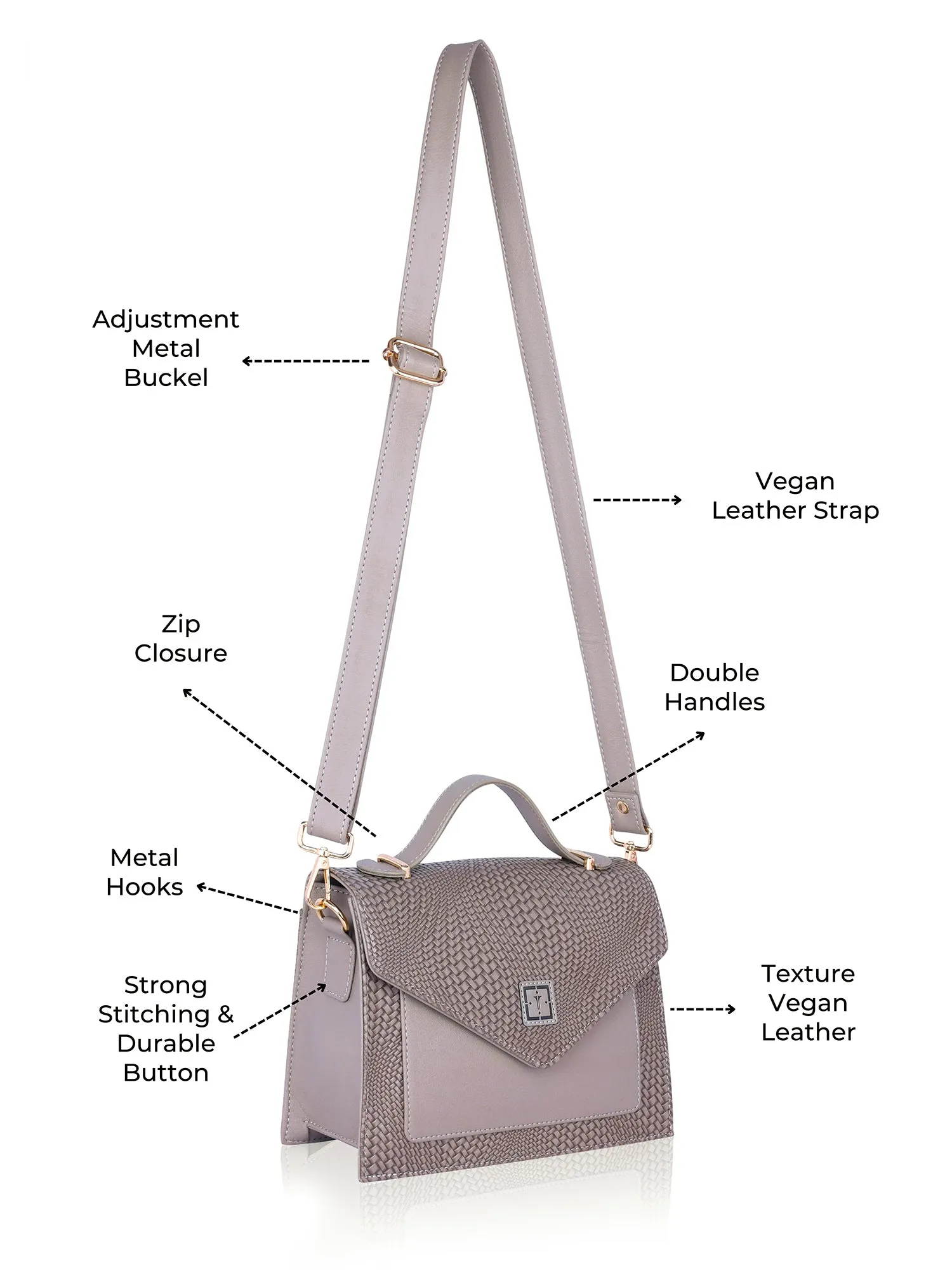 TEXAS Cobalt Women’s Vegan Leather Bowler Sling Bag | Stylish Crossbody Sling Bag for Office, College & Casual Outings
