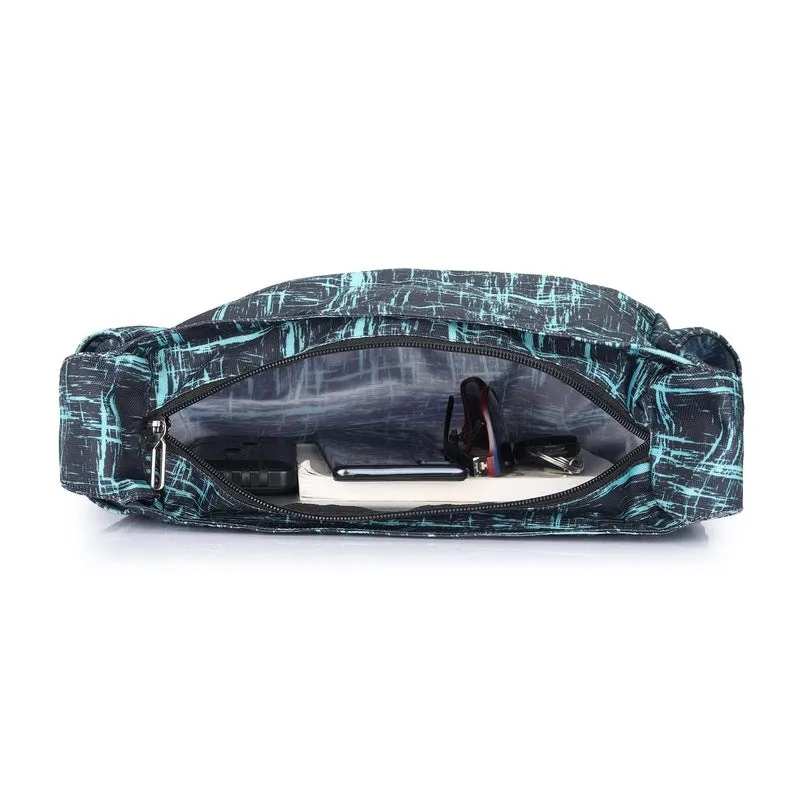 THE CLOWNFISH Crossbody Sling Bag - Adjustable Strap, Stylish Design | Casual Printed | 7.4L | Green