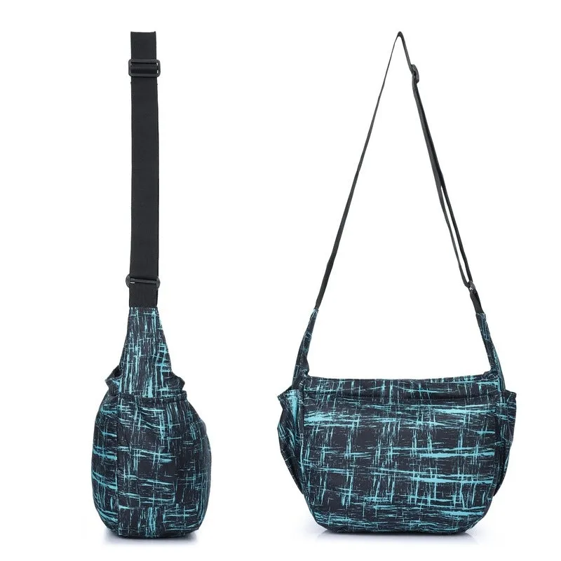 THE CLOWNFISH Crossbody Sling Bag - Adjustable Strap, Stylish Design | Casual Printed | 7.4L | Green