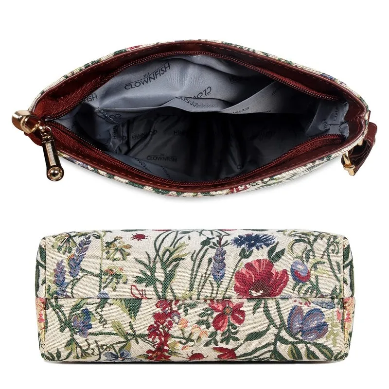 THE CLOWNFISH Linda Series Sling for Women Casual Ladies Single Shoulder Bag For Women Crossbody Bag for College Girls (Navy Blue-Floral)