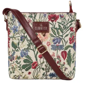 THE CLOWNFISH Linda Series Sling for Women Casual Ladies Single Shoulder Bag For Women Crossbody Bag for College Girls (Navy Blue-Floral)