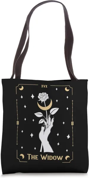 The Widow Tarot Card Witch Hand Crescent Moon Widow Tarot Tote Bag