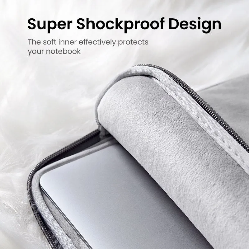 UGREEN Portable Laptop Sleeve Bag Waterproof Case with Three Layers Padded Foam Interior for 13-13.9"/14-14.9″/15-15.9" Computer, Tablet (Gray) | 20448, 30325, 50337