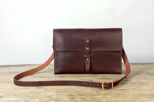 vegetable tanned leather crossbody shoulder bag