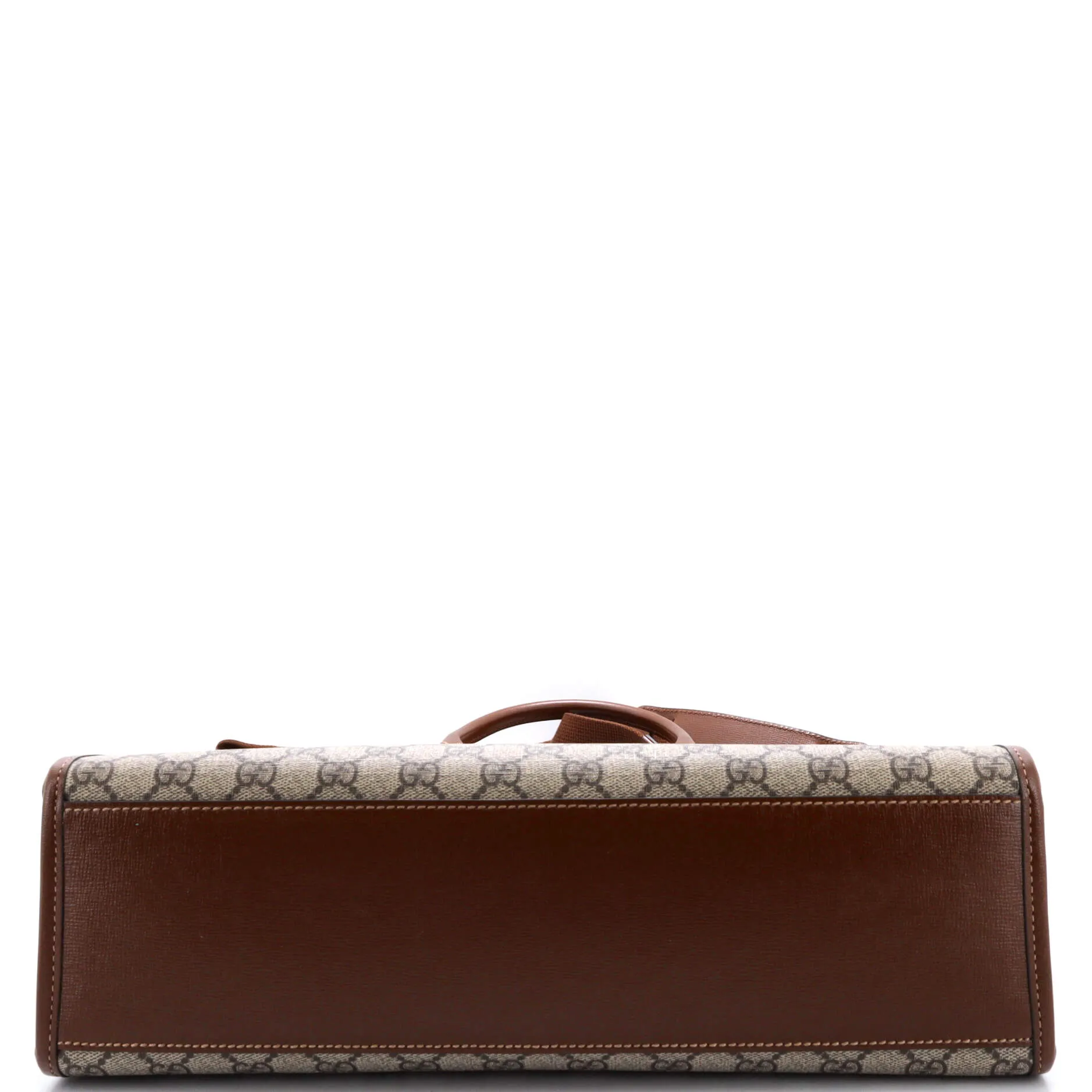 Vertical Structured Top Handle Open Tote GG Coated Canvas Medium