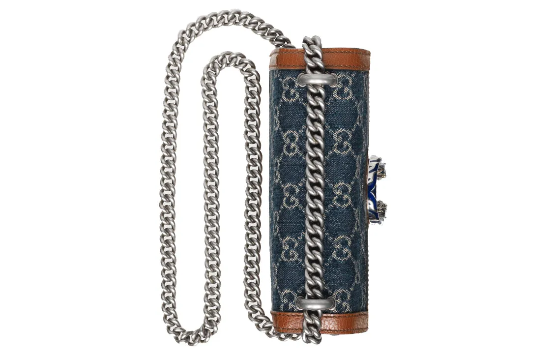 (WMNS) GUCCI Dionysus Single Shoulder Bag Mini Blue/Brown