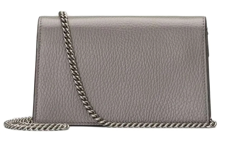(WMNS) GUCCI Dionysus Tiger Head Leather Chain Shoulder Messenger Bag Mini Gray Classic