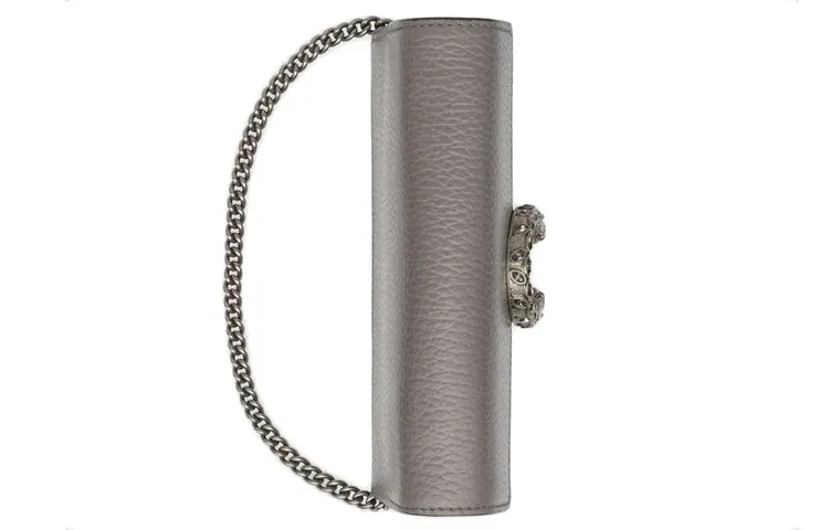 (WMNS) GUCCI Dionysus Tiger Head Leather Chain Shoulder Messenger Bag Mini Gray Classic