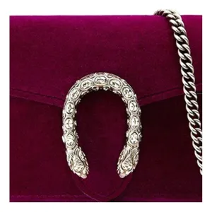 (WMNS) GUCCI Dionysus Tiger Head Velvet Chain Shoulder Messenger Bag Mini Red Classic