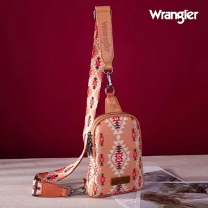 Wrangler Aztec Dual Sided Print Sling Chest Bag Orange