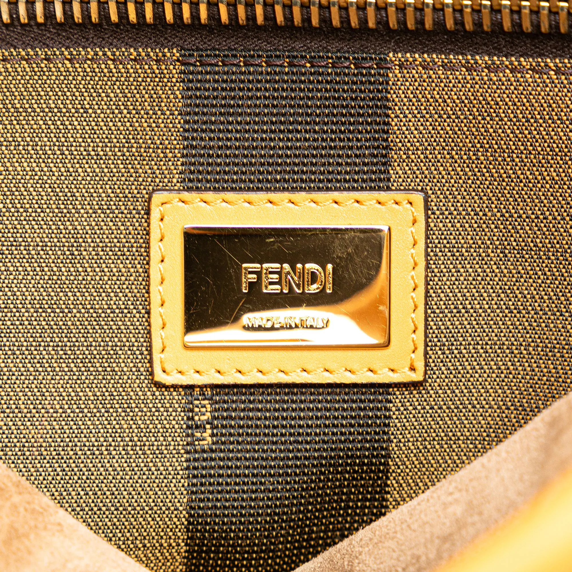 Yellow Fendi Medium Leather Peekaboo Satchel