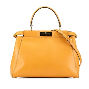 Yellow Fendi Medium Leather Peekaboo Satchel