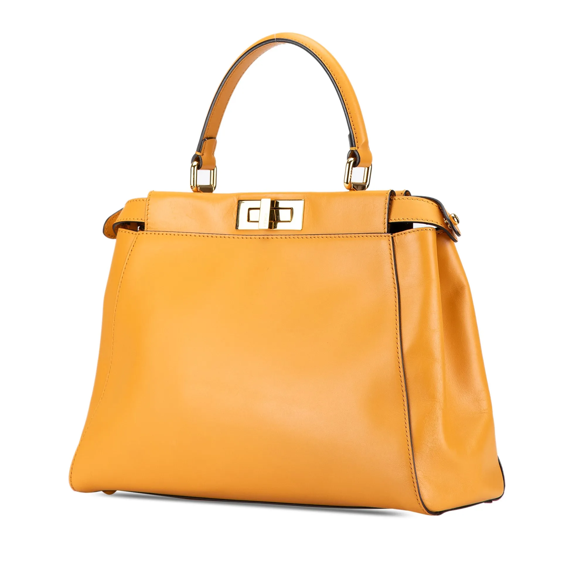Yellow Fendi Medium Leather Peekaboo Satchel
