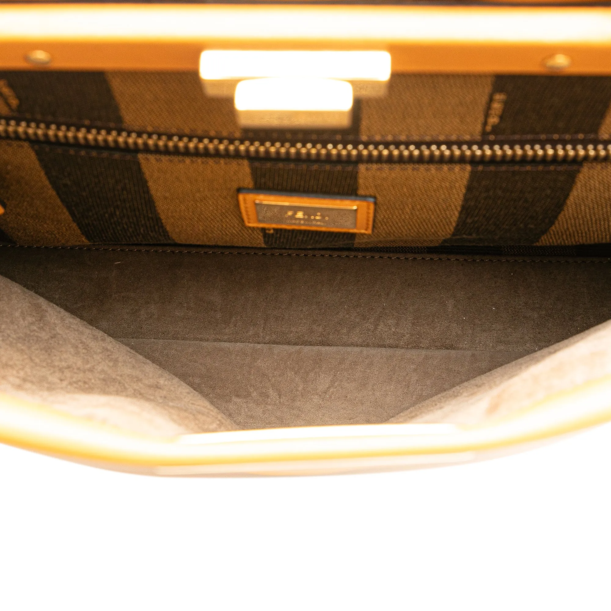 Yellow Fendi Medium Leather Peekaboo Satchel