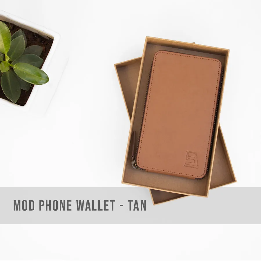 Zipper Set (Compact Zipper Wallet - Tan   MOD Phone Wallet - Tan)