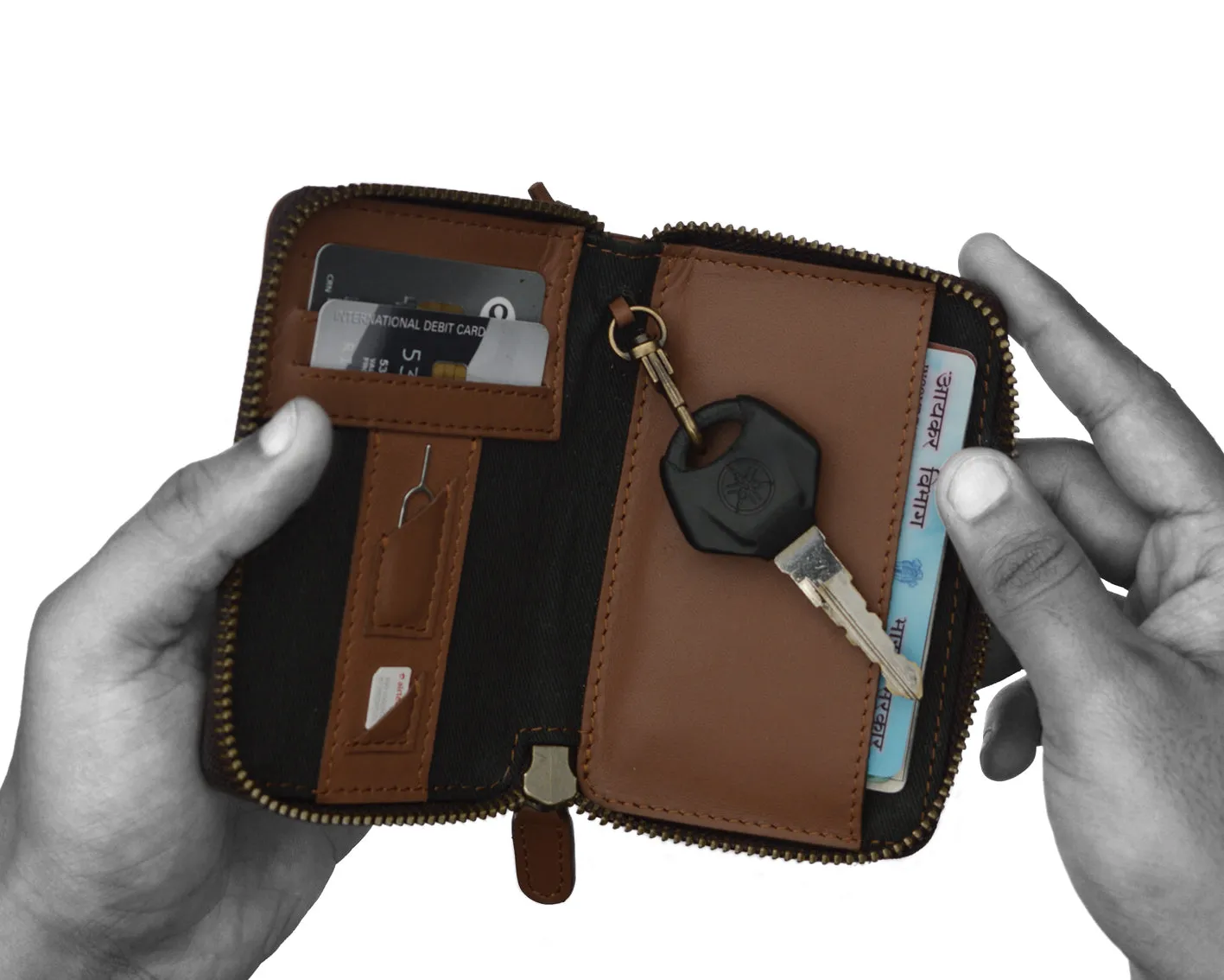 Zipper Set (Compact Zipper Wallet - Tan   MOD Phone Wallet - Tan)